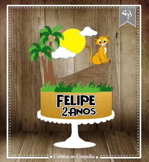 Arquivo de corte topo de bolo Rei leão