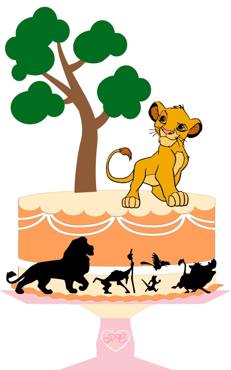 Arquivo de corte topo de bolo Rei leão