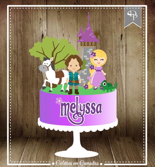 Arquivo de corte topo de bolo Rapunzel