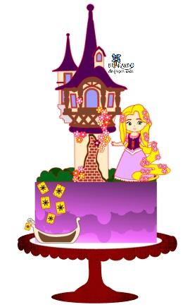 Arquivo de corte topo de bolo Rapunzel