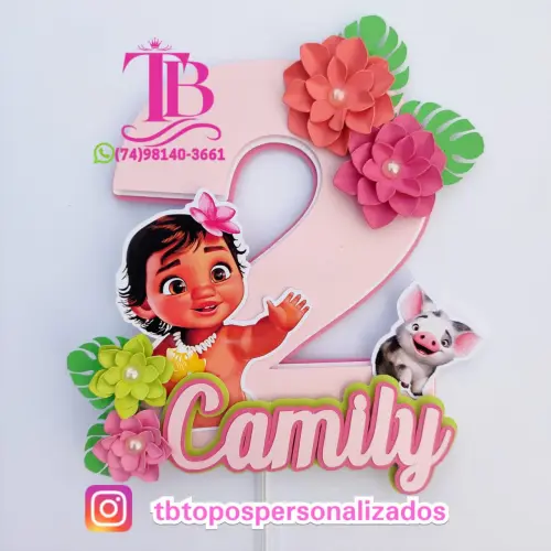 Arquivo de corte topo de bolo MOANA BABY