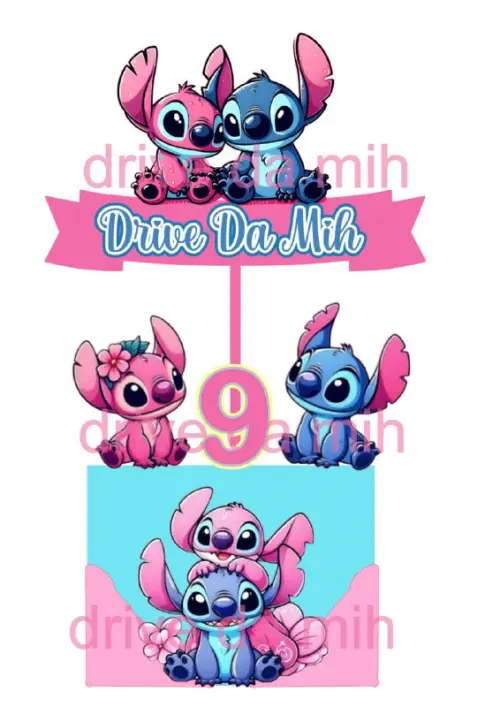 Arquivo de corte topo de bolo STITCH E LILO