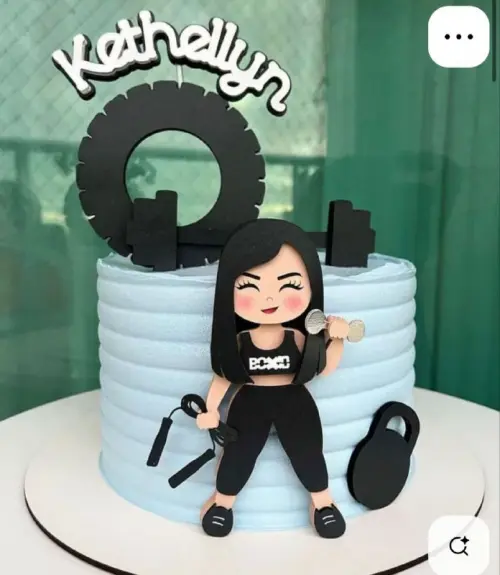 Arquivo de corte topo de bolo ACADEMINA FITNESS MULHER