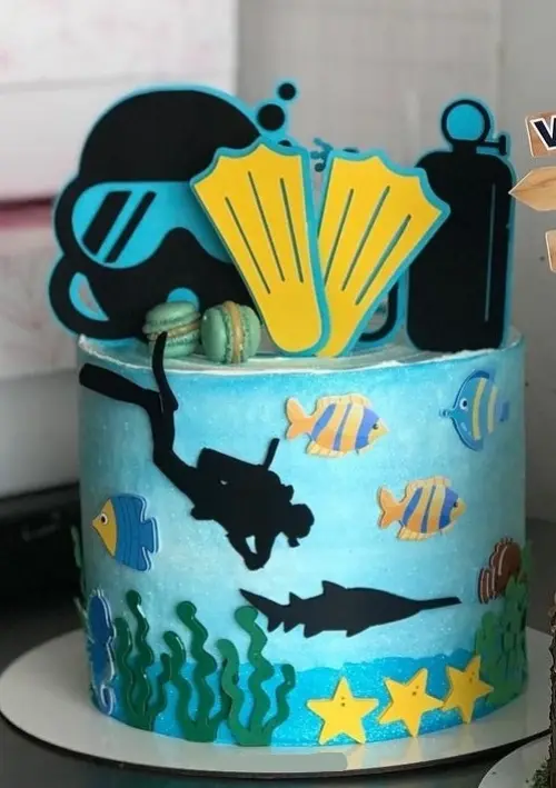 Arquivo de corte topo de bolo MERGULHADOR