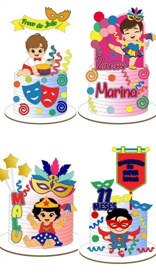 Arquivo de corte topo de bolo CARNAVAL