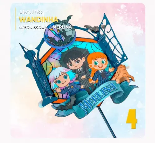 Arquivo de corte topo de bolo Wandinha