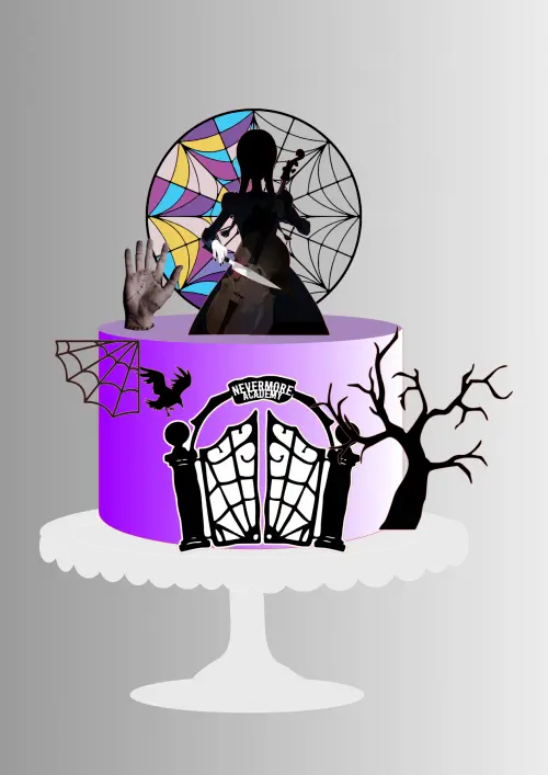 Arquivo de corte topo de bolo Wandinha