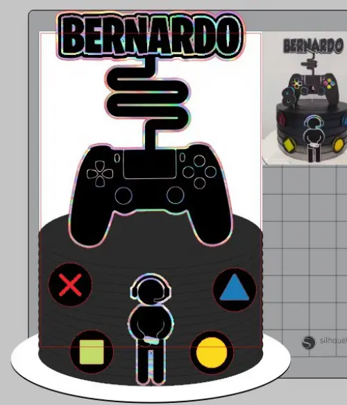 Arquivo de corte topo de bolo Video game