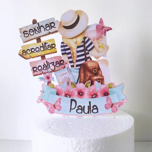 Arquivo de corte Topo de Bolo Viagem