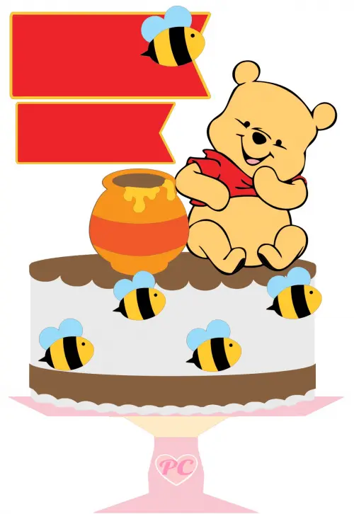 Arquivo de corte topo de bolo Ursinho Pooh