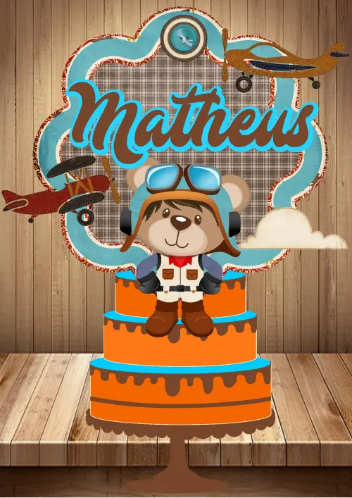 Arquivo de corte topo de bolo Ursinho