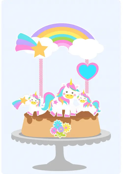 Arquivo de corte topo de bolo Unicórnio