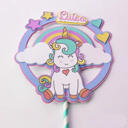 Arquivo de corte topo de bolo Unicórnio