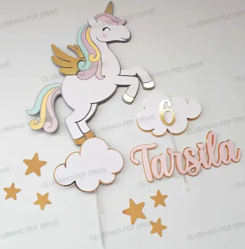 Arquivo de corte topo de bolo Unicórnio