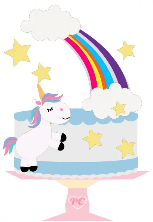 Arquivo de corte topo de bolo Unicórnio