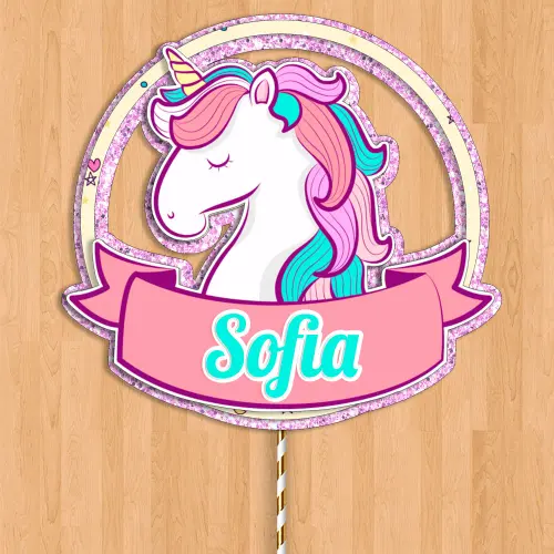 Arquivo de corte topo de bolo Unicórnio