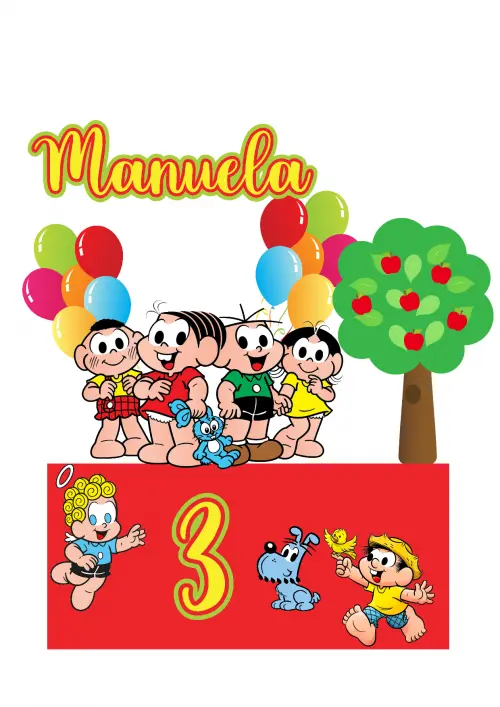 Arquivo de corte topo de bolo Turma da Monica