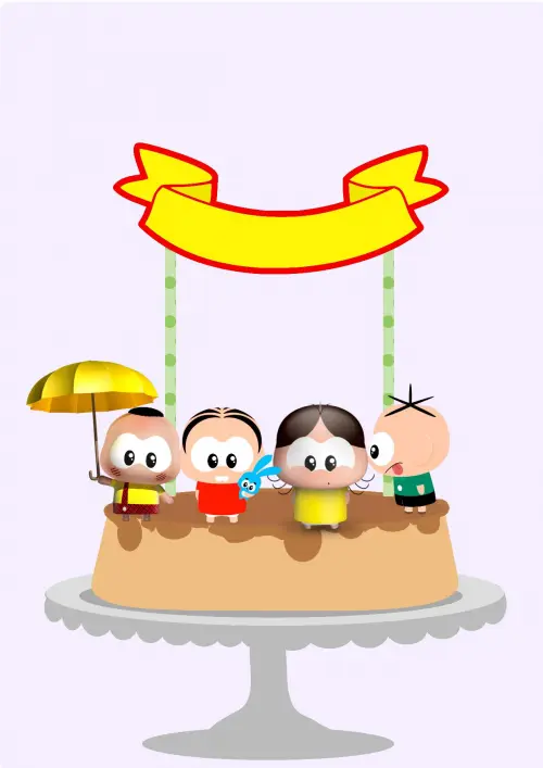 Arquivo de corte topo de bolo Turma da Monica