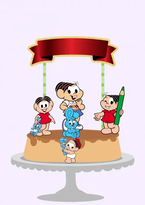 Arquivo de corte topo de bolo Turma da Monica