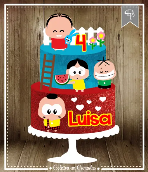 Arquivo de corte topo de bolo Turma da Monica