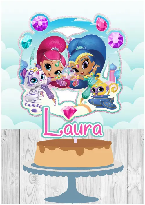 Arquivo de corte topo de bolo Shimmer e Shine