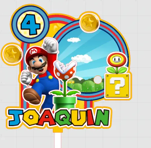 Arquivo de corte topo de bolo Super Mario