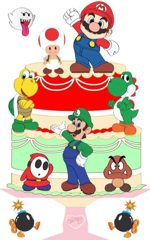 Arquivo de corte topo de bolo Super Mario