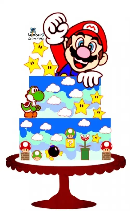 Arquivo de corte topo de bolo Super Mario