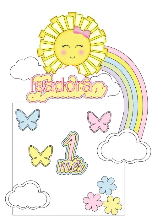 Arquivo de corte topo de bolo Solzinho