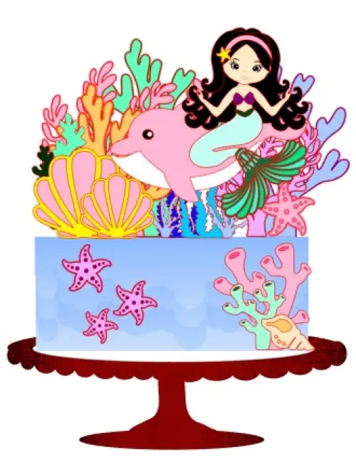 Arquivo de corte topo de bolo Sereia