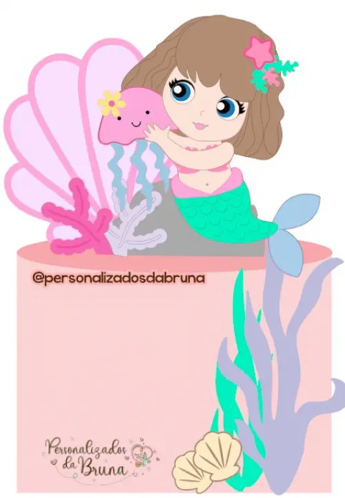 Arquivo de corte topo de bolo Sereia