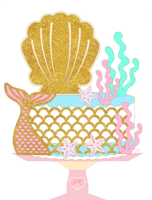 Arquivo de corte topo de bolo Sereia