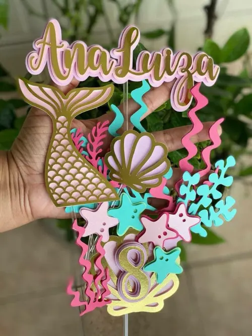 Arquivo de corte topo de bolo Sereia