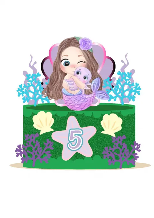 Arquivo de corte topo de bolo Sereia