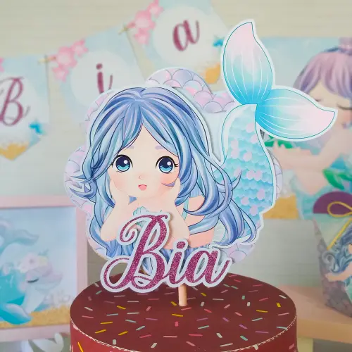 Arquivo de corte topo de bolo Sereia