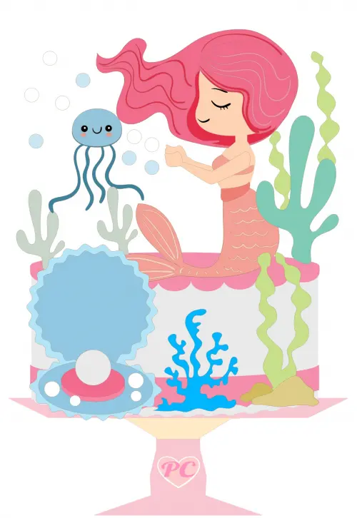 Arquivo de corte topo de bolo Sereia