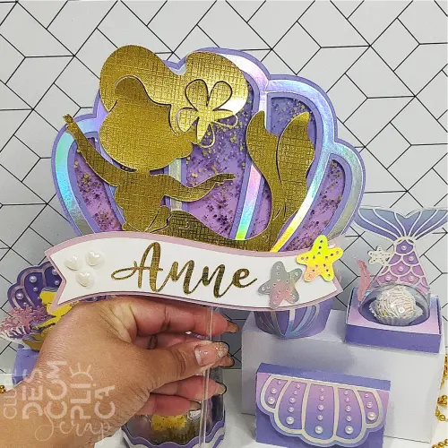 Arquivo de corte topo de bolo Sereia