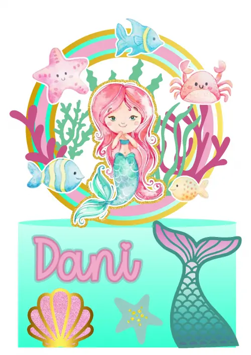 Arquivo de corte topo de bolo Sereia