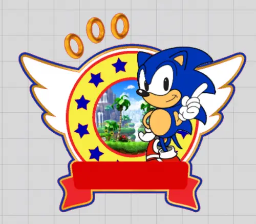 Arquivo de corte topo de bolo Sonic