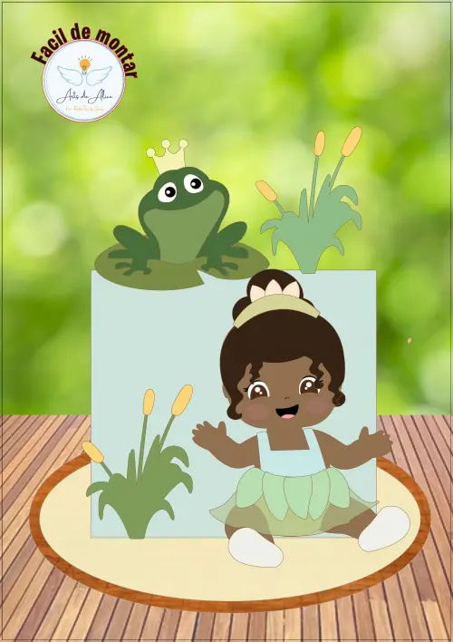 Arquivo de corte topo de bolo Princesa Tiana