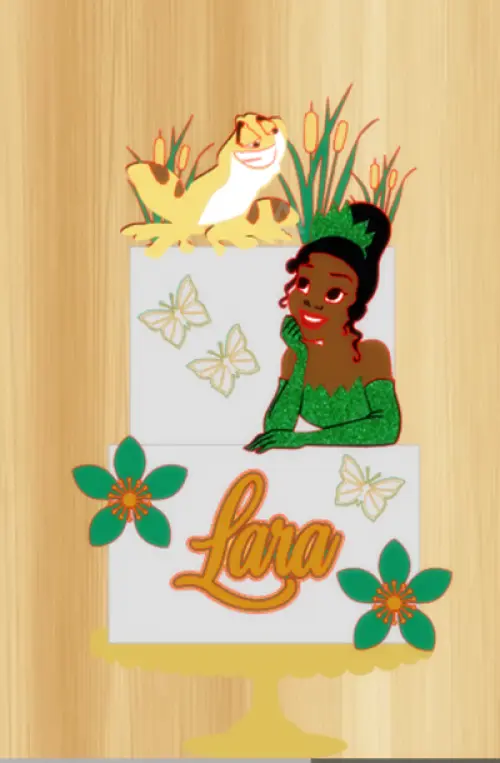 Arquivo de corte topo de bolo Princesa Tiana