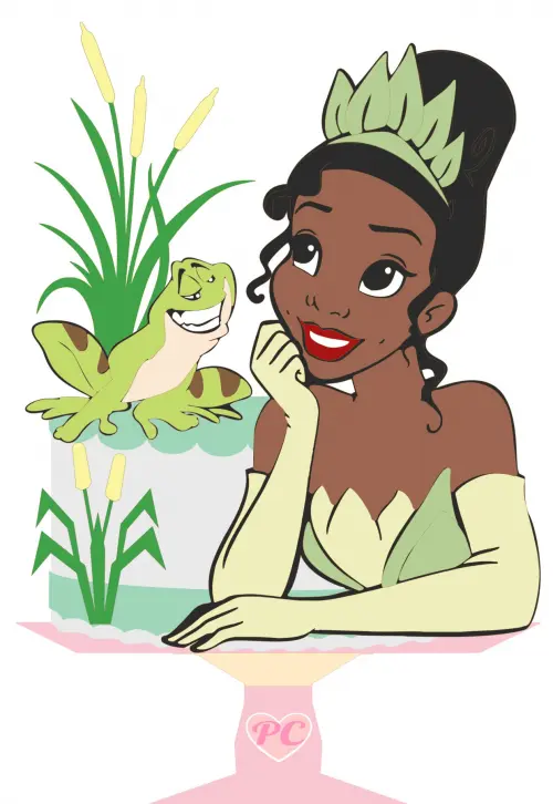 Arquivo de corte topo de bolo Princesa Tiana