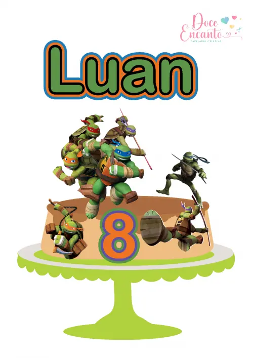 Arquivo de corte topo de bolo Tartaruga Ninja