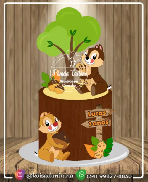 Arquivo de corte topo de bolo Tico e Teco