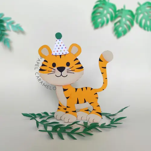 Arquivo de corte topo de bolo Tigre Baby Cute