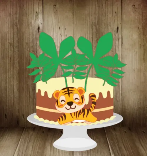 Arquivo de corte topo de bolo Tigre Baby Cute