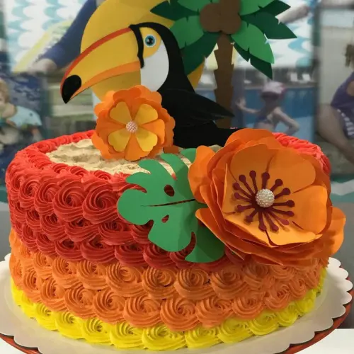 Arquivo de corte topo de bolo Tropical Tucano