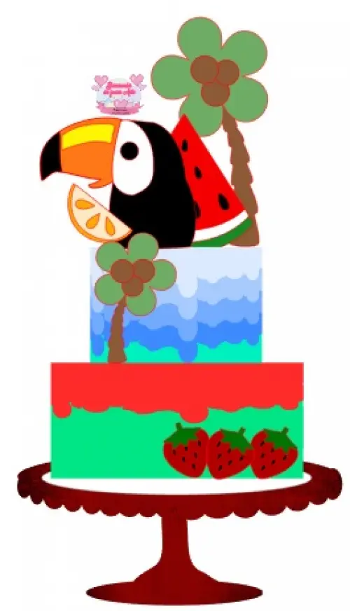 Arquivo de corte topo de bolo Tropical Tucano