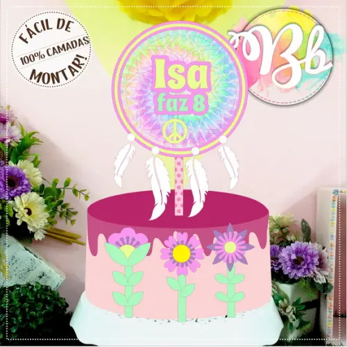 Arquivo de corte topo de bolo Tie Dye