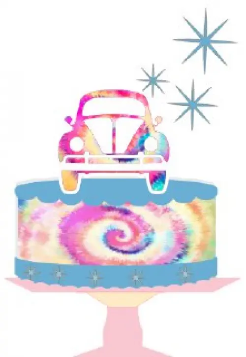 Arquivo de corte topo de bolo Tie Dye